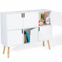 IDMarket Meuble de rangement 6 cases pour enfant bois blanc*Enfant Meubles Blancs|Etagères