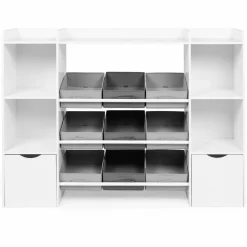 IDMarket Meuble de rangement avec étagères, bacs en tissu et cubes pour enfants*Enfant Etagères|Meubles Rangement Jouet