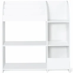 IDMarket Meuble de rangement blanc pour jouets avec étagère bibliothèque*Enfant Meubles Blancs|Collection Agencement Magasin