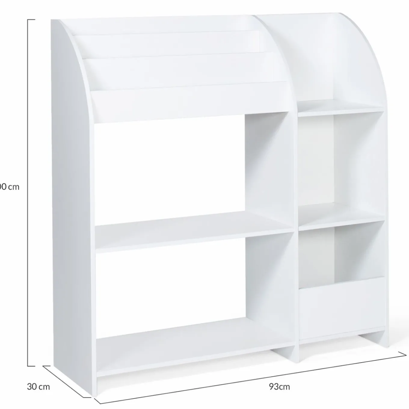 IDMarket Meuble de rangement blanc pour jouets avec étagère bibliothèque*Enfant Meubles Blancs|Collection Agencement Magasin