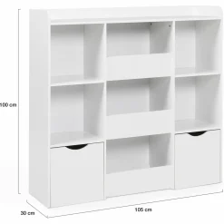 IDMarket Meuble de rangement blanc pour enfant sur roulettes*Enfant Etagères|Meubles Rangement Jouet