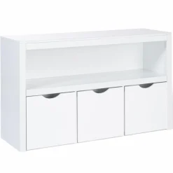 IDMarket Meuble de rangement pour enfant 3 tiroirs bois blanc*Enfant Meubles Tiroirs|Meubles Blancs