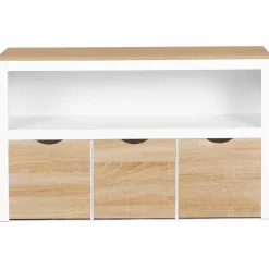 IDMarket Meuble de rangement pour enfant 3 tiroirs blanc et hêtre*Enfant Meubles Tiroirs|Meubles Blancs