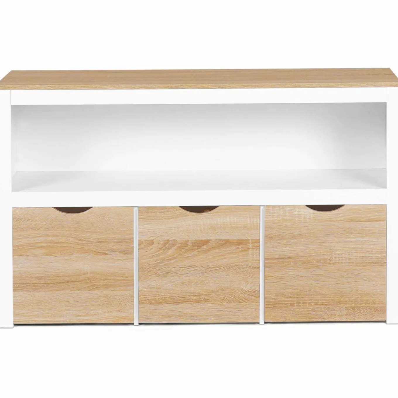 IDMarket Meuble de rangement pour enfant 3 tiroirs blanc et hêtre*Enfant Meubles Tiroirs|Meubles Blancs