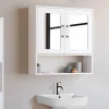 IDMarket Meuble de rangement suspendu avec miroir* Meubles Salle De Bain