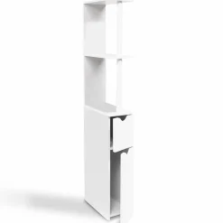 IDMarket Meuble de toilette blanc avec étagères* Meubles Blancs|Collection Contemporaine