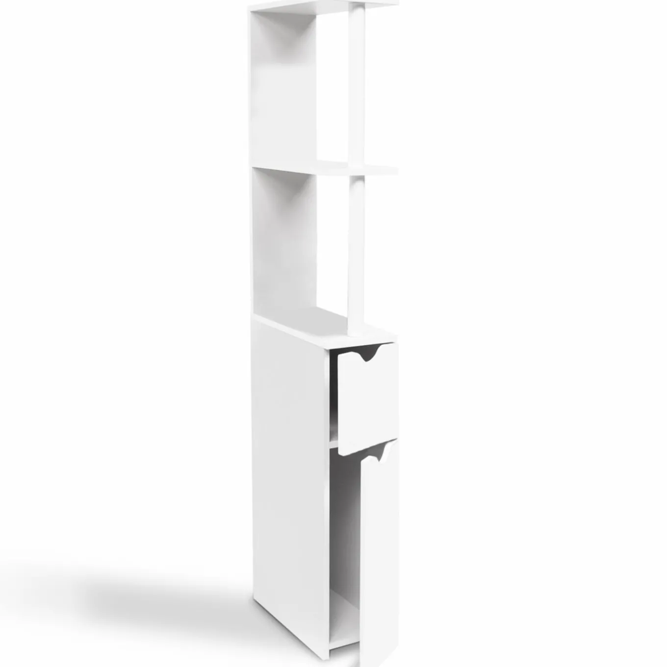 IDMarket Meuble de toilette blanc avec étagères* Meubles Blancs|Collection Contemporaine