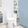 IDMarket Meuble de toilette blanc et gris motif carreaux de ciment* Meubles Hauts|Meubles Blancs
