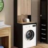 IDMarket Meuble dessus de machine à laver avec placard* Rangement Et Accessoires|Séchoirs À Linge