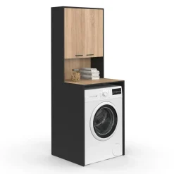 IDMarket Meuble dessus de machine à laver avec placard* Rangement Et Accessoires|Séchoirs À Linge