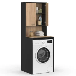 IDMarket Meuble dessus de machine à laver avec placard* Rangement Et Accessoires|Séchoirs À Linge