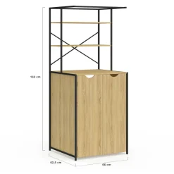 IDMarket Meuble dessus machine à laver fermé design industriel* Rangement Et Accessoires|Séchoirs À Linge