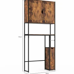 IDMarket Meuble dessus WC industriel avec rangements* Meubles Hauts|Meubles En Bois