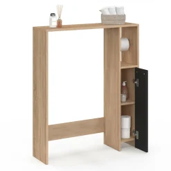 IDMarket Meuble dessus wc placard hêtre noir* Meubles Salle De Bain|Meubles Wc