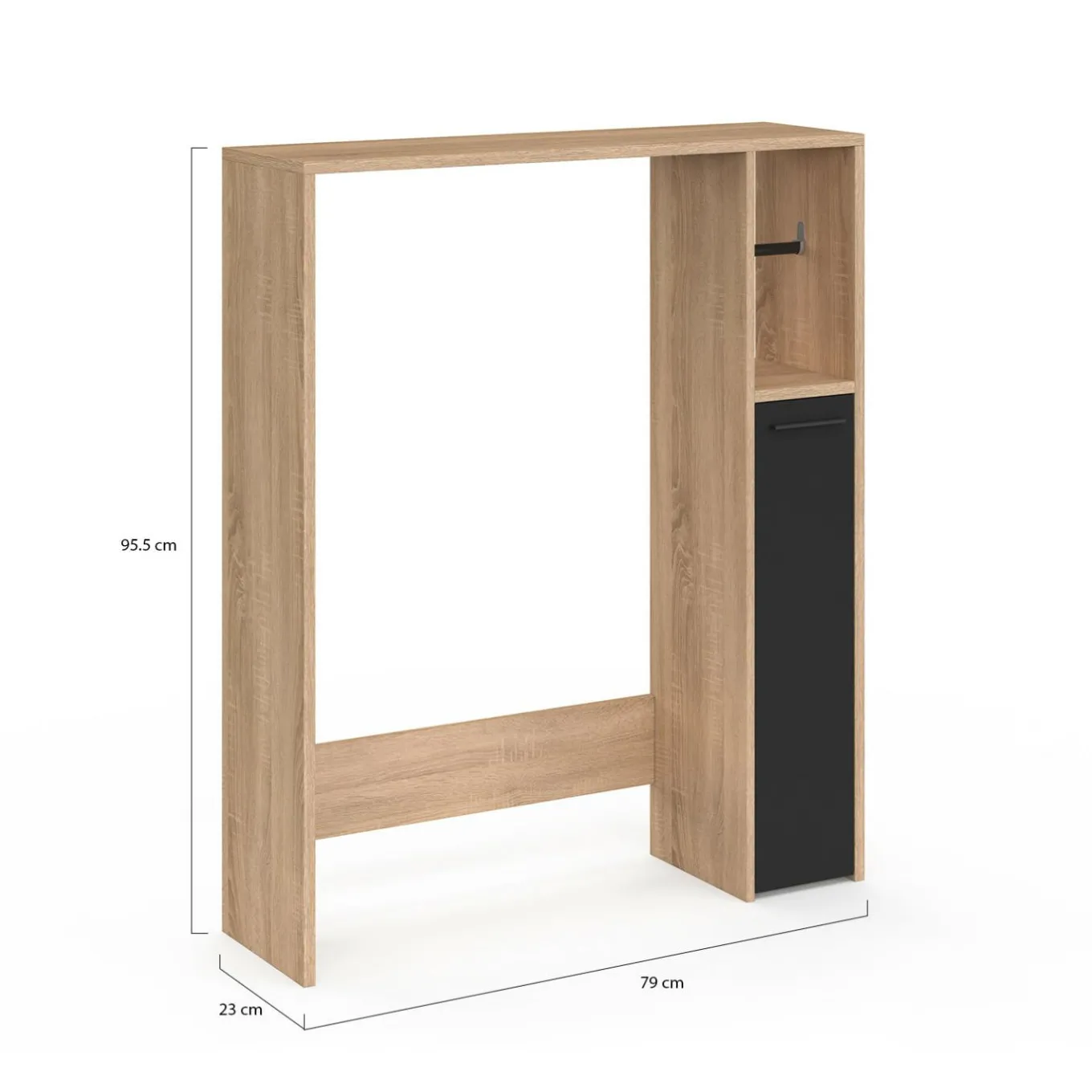 IDMarket Meuble dessus wc placard hêtre noir* Meubles Salle De Bain|Meubles Wc