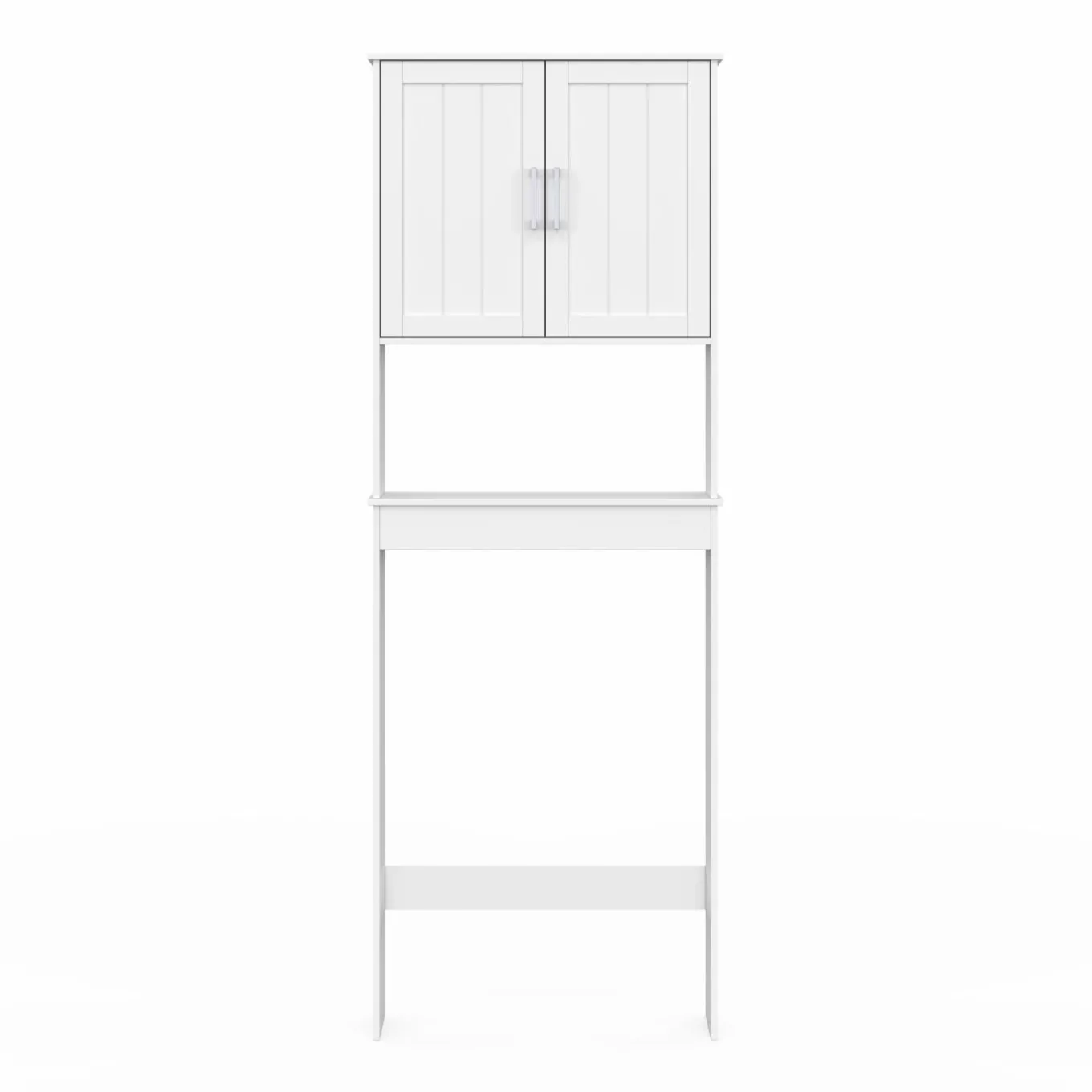 IDMarket Meuble pour les toilettes avec étagère et placard double blanc* Meubles Wc