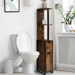 IDMarket Meuble rangement WC style industriel bois effet vieilli* Collection Vintage|Collection Industrielle