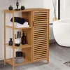IDMarket Meuble salle de bain en bambou* Rangement Et Accessoires|Collection Bambou