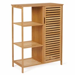 IDMarket Meuble salle de bain en bambou* Rangement Et Accessoires|Collection Bambou