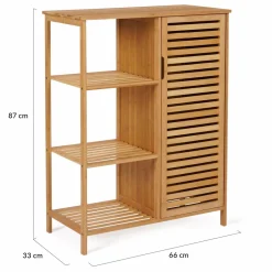 IDMarket Meuble salle de bain en bambou* Rangement Et Accessoires|Collection Bambou