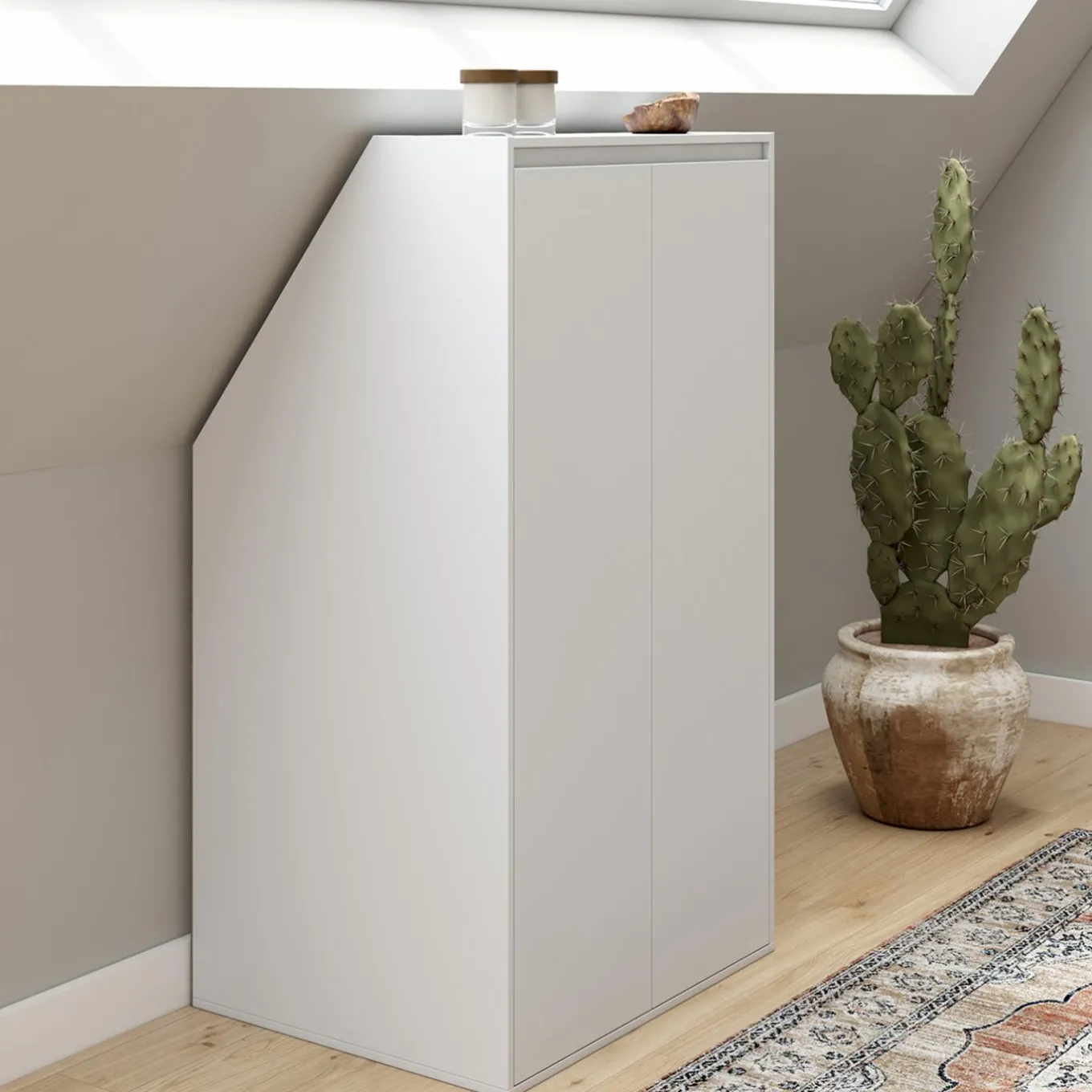 IDMarket Meuble sous pente blanc avec rangement* Meubles Blancs|Armoires