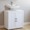 IDMarket Meuble sous-lavabo en bois blanc* Meubles Salle De Bain