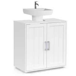 IDMarket Meuble sous-lavabo en bois blanc* Meubles Salle De Bain