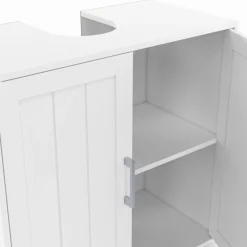 IDMarket Meuble sous-lavabo en bois blanc* Meubles Salle De Bain