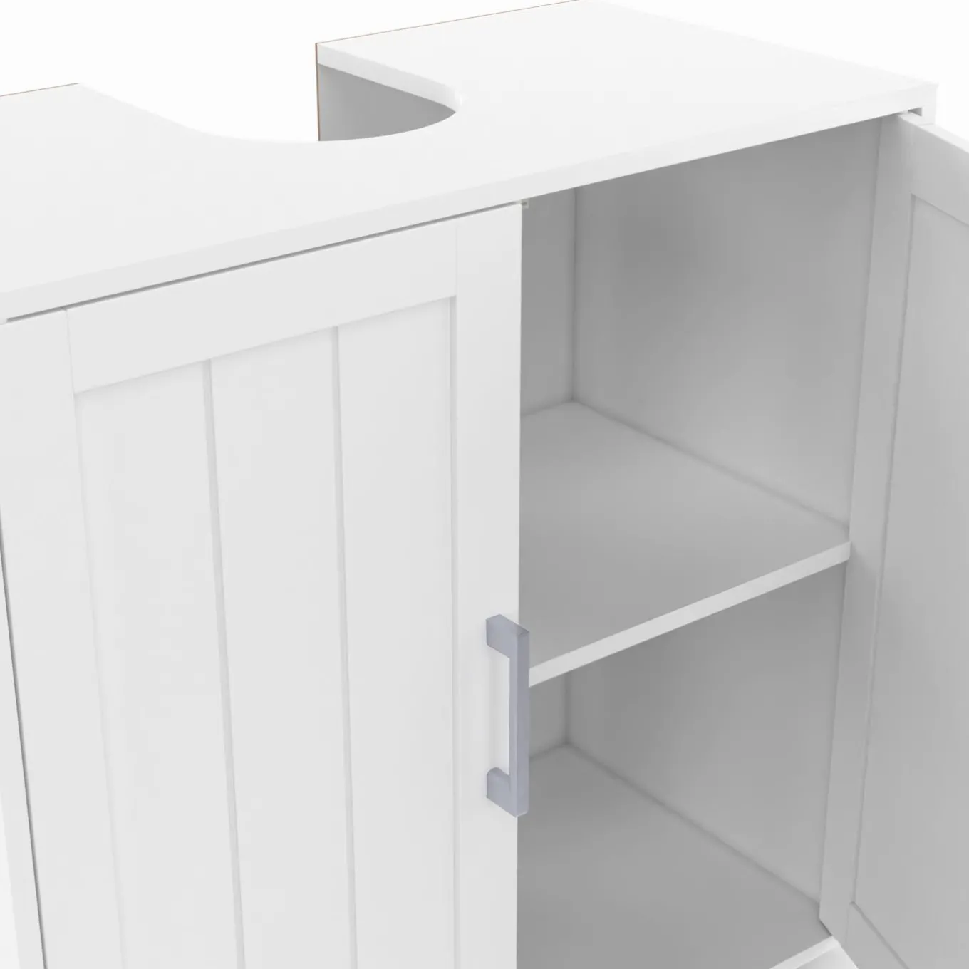 IDMarket Meuble sous-lavabo en bois blanc* Meubles Salle De Bain