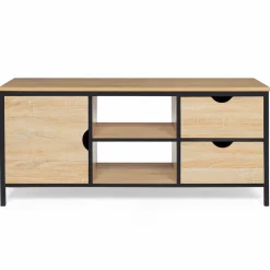IDMarket Meuble télé bois et métal avec tiroirs et placard* Meubles Tiroirs|Collection Industrielle