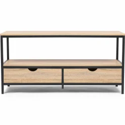 IDMarket Meuble télé bois métal avec tiroirs* Meubles Tiroirs|Meubles Bas