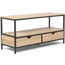 IDMarket Meuble télé bois métal avec tiroirs* Meubles Tiroirs|Meubles Bas