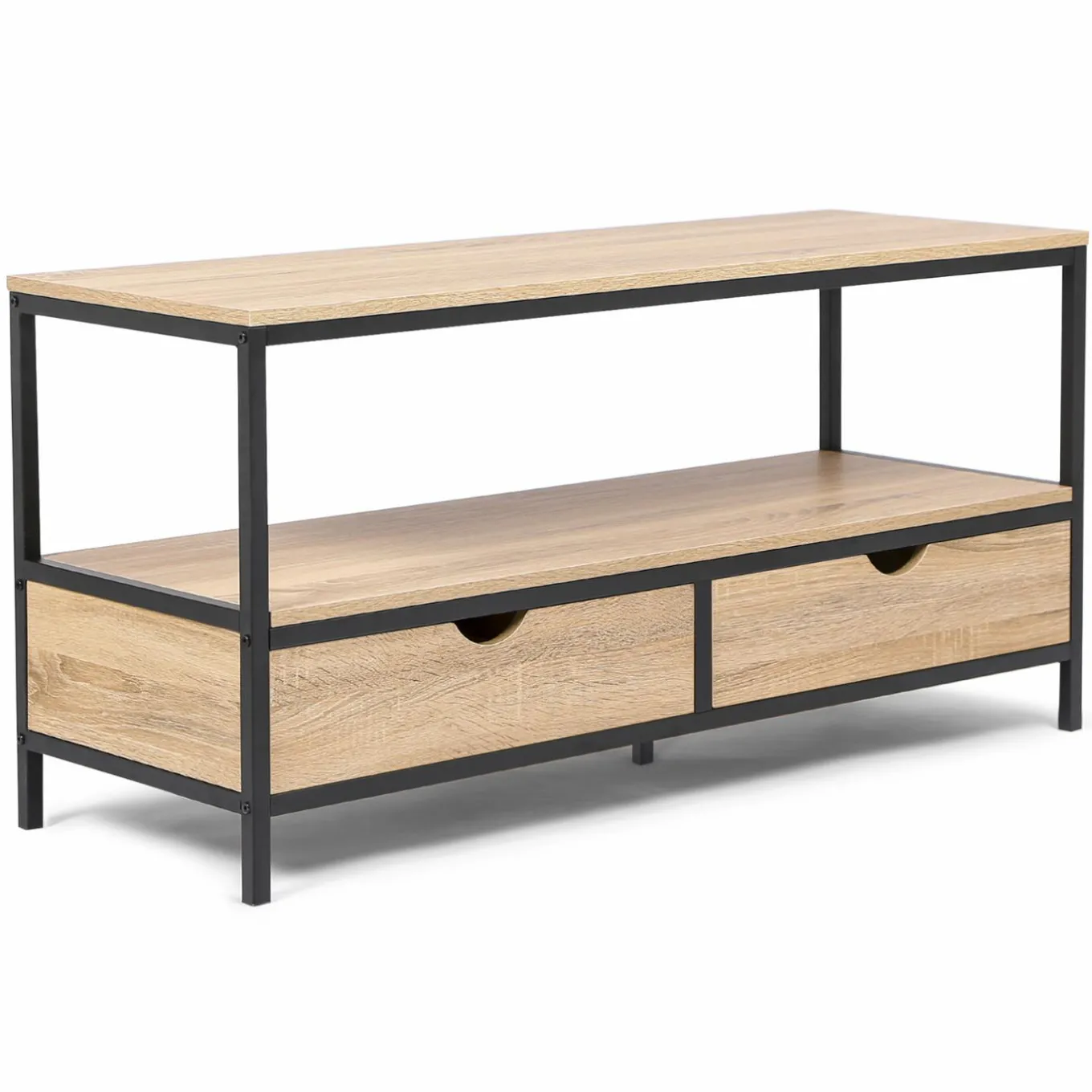 IDMarket Meuble télé bois métal avec tiroirs* Meubles Tiroirs|Meubles Bas
