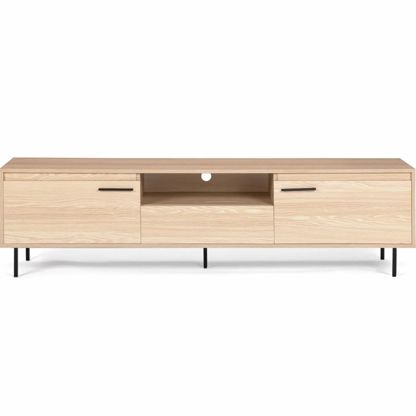 IDMarket Meuble télé contemporain bois et métal 180 cm avec rangements* Collection Design|Collection Contemporaine