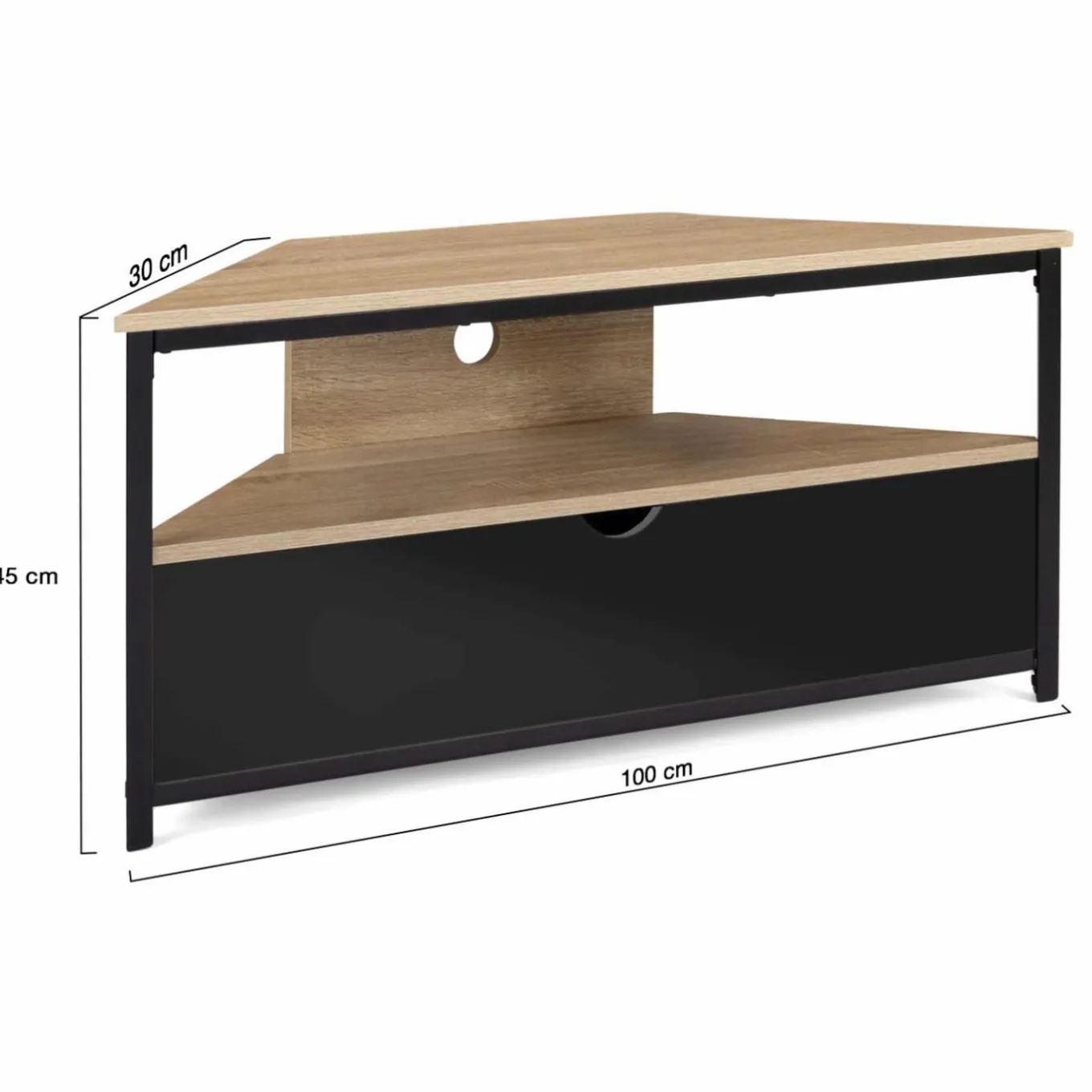 IDMarket Meuble télé d'angle style industriel avec placard* Meubles Tv