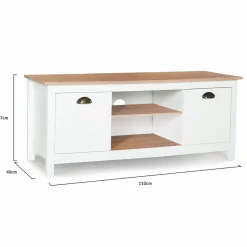 IDMarket Meuble télé design blanc 2 portes avec étagères* Meubles Blancs|Salon Complet