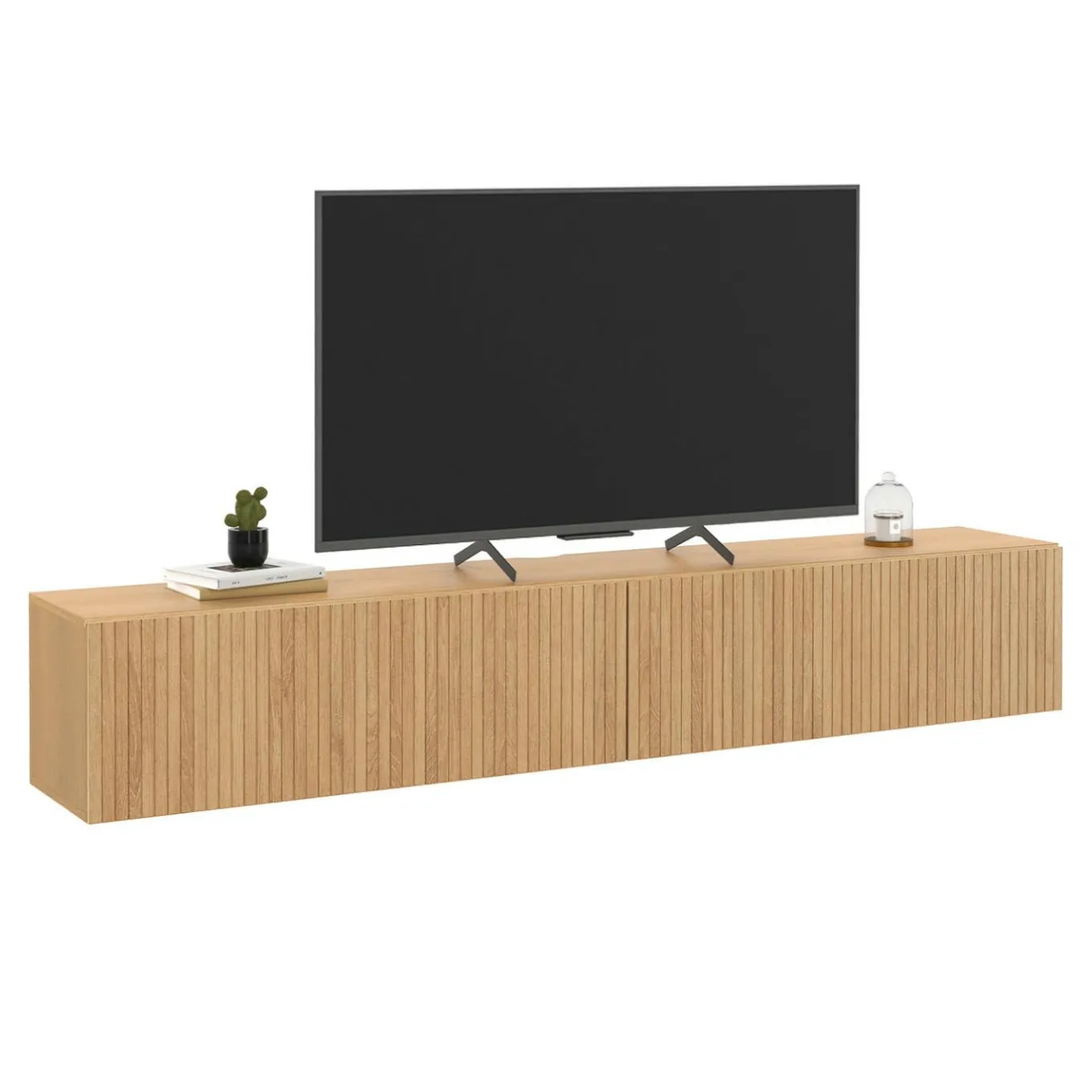IDMarket Meuble Télé suspendu 180 cm bois coloris chêne* Meubles Tv|Salon Complet
