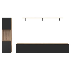 IDMarket Meuble TV 180 cm avec colonne et étagère* Meubles En Bois|Collection Design