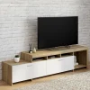IDMarket Meuble tv 180 cm bois placards blancs* Collection Design|Collection Contemporaine