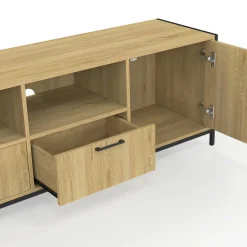 IDMarket Meuble TV 180 cm design industriel 2 portes 2 tiroirs* Meubles Tv|Salon Complet