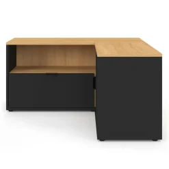 IDMarket Meuble TV 90 x 90 cm d'angle façon hêtre et noir* Meubles Tv|Collection Moderne