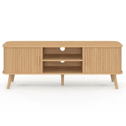 IDMarket Meuble TV avec portes coulissantes lattes* Collection Vintage|Meubles Tv