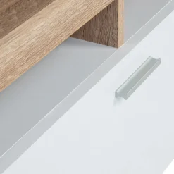 IDMarket Meuble TV bois et placard blanc moderne* Collection Design|Collection Contemporaine