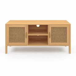 IDMarket Meuble TV cannage 110 cm avec 2 portes* Meubles Tv