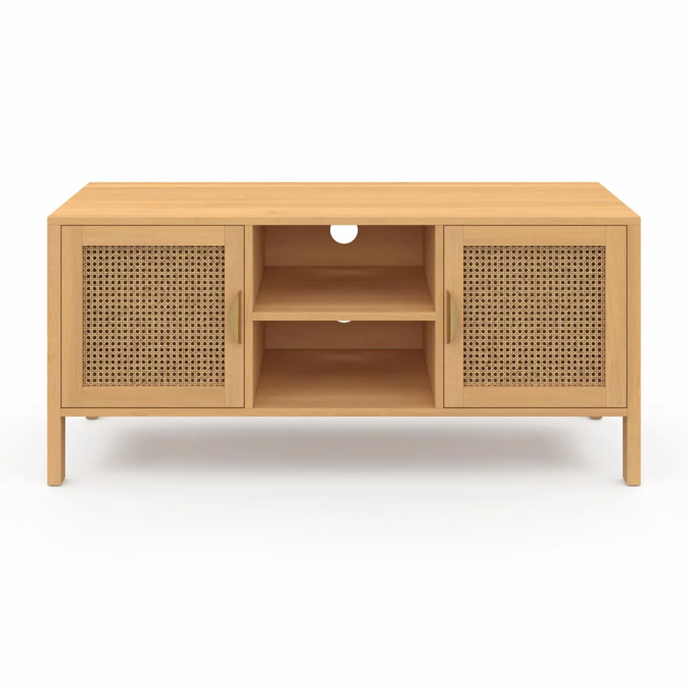 IDMarket Meuble TV cannage 110 cm avec 2 portes* Meubles Tv