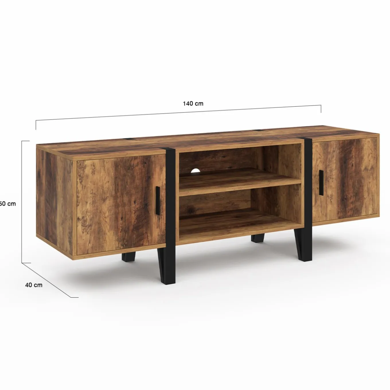 IDMarket Meuble TV 140cm avec 2 portes* Meubles Tv|Salon Complet