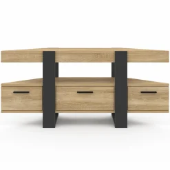 IDMarket Meuble TV d'angle bois et noir* Meubles Tv