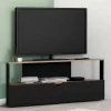 IDMarket Meuble TV d'angle bois façon hêtre et noir 100 cm* Meubles Tv