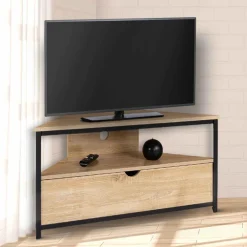 IDMarket Meuble TV d'angle industriel* Collection Industrielle|Salon Complet