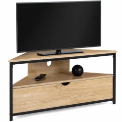 IDMarket Meuble TV d'angle industriel* Collection Industrielle|Salon Complet